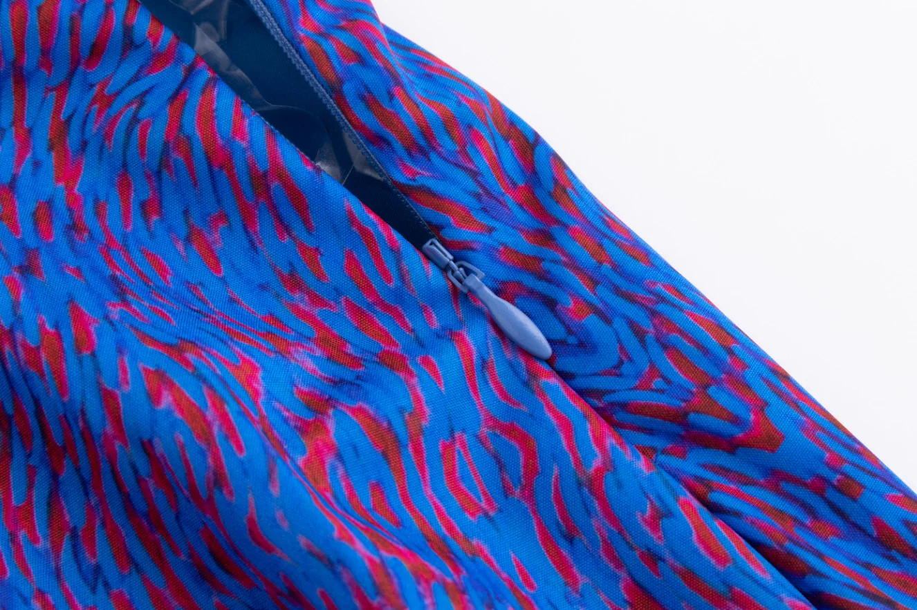 Blue And Red Printed Slip Skirt - Image 5