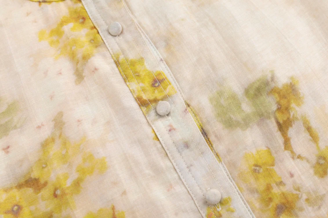 Cream Dress With Floral Print - Yellow - Image 6