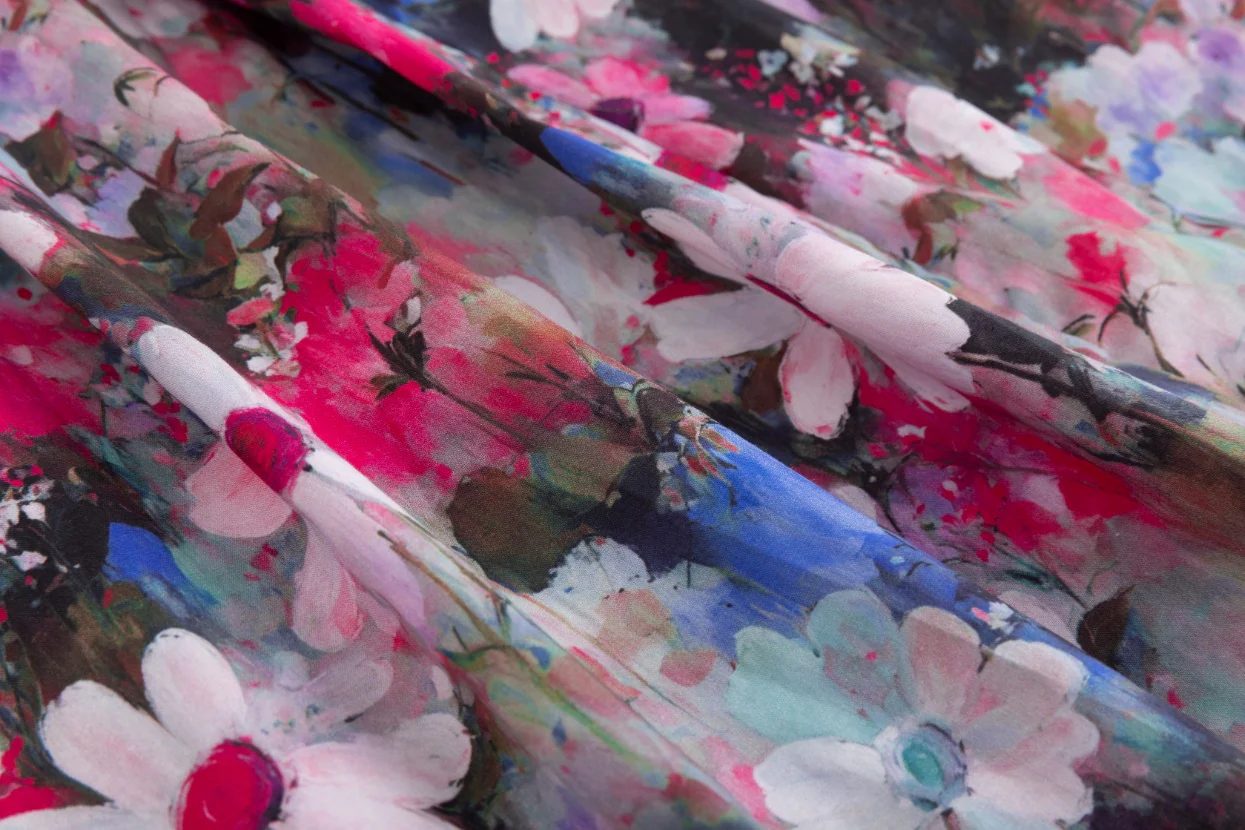 Hot Pink Floral Cotton Skirt - Image 5
