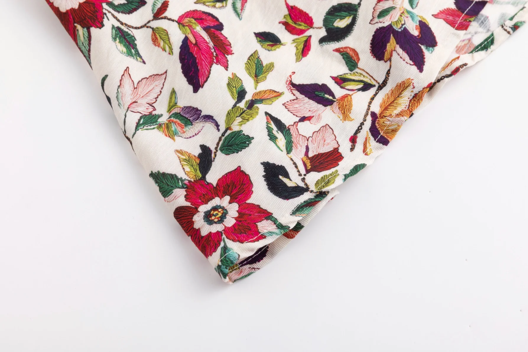 White Base Skirt With Colorful Flower Print - Image 6